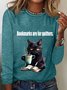 Lässig Katze Rundhals Langarm T-Shirt
