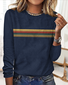 Retro Kariert Rundhals Langarm T-Shirt