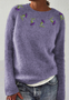 Damen Wolle/Stricken Tier Langarm Bequem Lässig Pullover