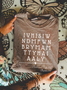 Lässig Buchstabenmuster Rundhals Kurzarm T-Shirt