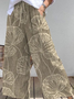 Retro Blätter Lang Hose