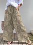 Retro Blätter Lang Hose