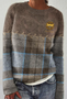 Damen Wolle/Stricken Tier Langarm Bequem Lässig Pullover