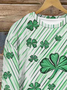 Lässig Rundhals vierblättriges Kleeblatt Sweatshirt