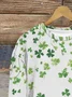 Lässig Rundhals vierblättriges Kleeblatt Sweatshirt