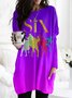 Retro Geometrisch Rundhals Langarm T-Shirt