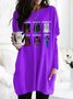 Retro Geometrisch Rundhals Langarm T-Shirt