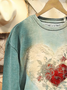 Lässig Rundhals Herz/Herz Sweatshirt
