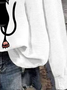 Lässig Rundhals Katze Sweatshirt