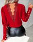 Mock Neck Langarm Unifarben Schnalle Regelmäßig Weit Bluse für Damen