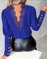 Mock Neck Langarm Unifarben Schnalle Regelmäßig Weit Bluse für Damen