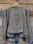 Retro Rundhals 3d Drucken Sweatshirt