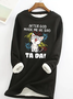 Lässig Rundhals Textbriefe Sweatshirt
