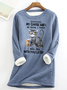 Lässig Rundhals Textbriefe Sweatshirt