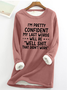Lässig Rundhals Textbriefe Sweatshirt