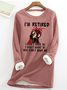 Lässig Rundhals Textbriefe Sweatshirt