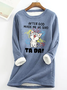 Lässig Rundhals Textbriefe Sweatshirt