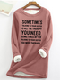 Lässig Rundhals Textbriefe Sweatshirt