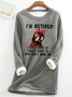 Lässig Rundhals Textbriefe Sweatshirt