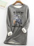 Lässig Rundhals Textbriefe Sweatshirt