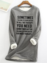 Lässig Rundhals Textbriefe Sweatshirt