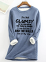 Lässig Rundhals Textbriefe Sweatshirt