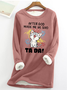 Lässig Rundhals Textbriefe Sweatshirt