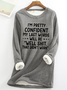 Lässig Rundhals Textbriefe Sweatshirt