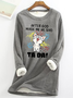 Lässig Rundhals Textbriefe Sweatshirt