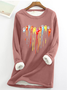 Lässig Rundhals Textbriefe Sweatshirt