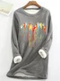 Lässig Rundhals Textbriefe Sweatshirt