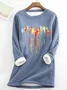 Lässig Rundhals Textbriefe Sweatshirt