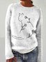 Damen Wolle/Stricken Tier Langarm Bequem Lässig Pullover