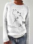 Damen Wolle/Stricken Tier Langarm Bequem Lässig Pullover