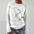 Damen Wolle/Stricken Tier Langarm Bequem Lässig Pullover