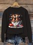 Lässig Rundhals Hirsch Sweatshirt