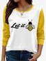 Lässig Tier Rundhals Langarm T-Shirt