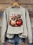 Lässig Rundhals Vogel Sweatshirt