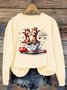 Lässig Rundhals Hirsch Sweatshirt