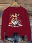 Lässig Rundhals Hirsch Sweatshirt