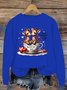 Lässig Rundhals Hirsch Sweatshirt