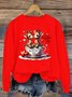 Lässig Rundhals Hirsch Sweatshirt