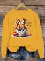 Lässig Rundhals Hirsch Sweatshirt