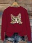 Lässig Rundhals Katze Sweatshirt