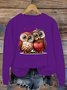 Lässig Rundhals Vogel Sweatshirt
