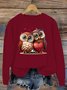Lässig Rundhals Vogel Sweatshirt