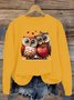Lässig Rundhals Vogel Sweatshirt