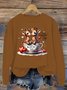 Lässig Rundhals Hirsch Sweatshirt