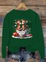 Lässig Rundhals Hirsch Sweatshirt