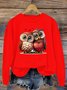 Lässig Rundhals Vogel Sweatshirt